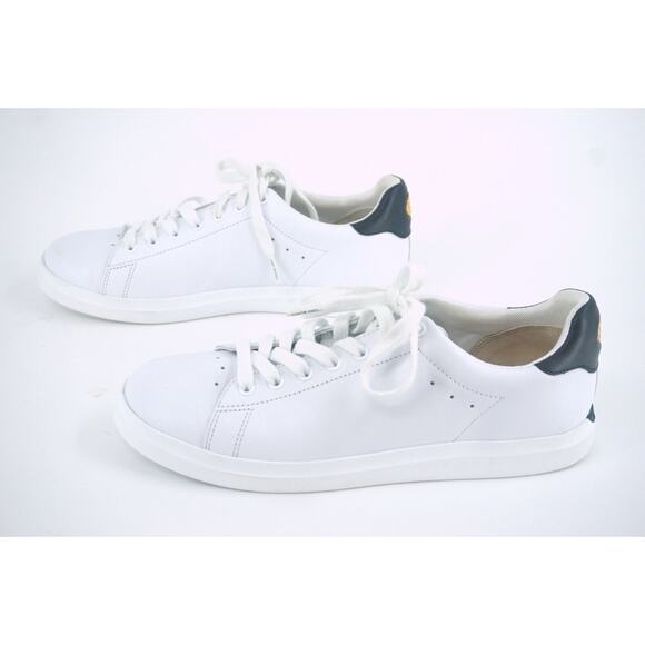 Tory Burch Howell Court White Leather Sneakers SZ 8.5 Tennis low top logo $248 - Picture 5 of 10
